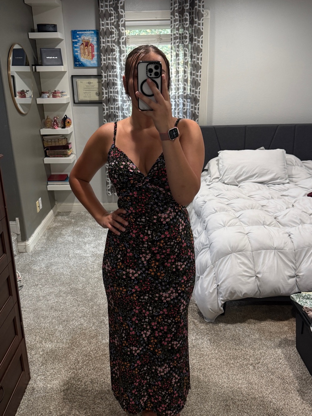 No Boundaries Black Floral Maxi Slip Dress